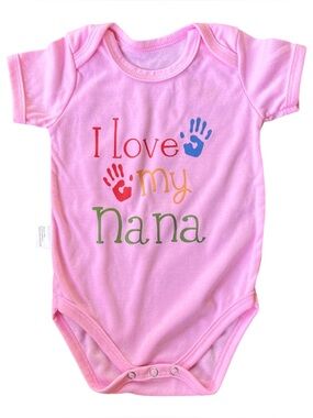 I Love My Nana pink Baby One-Piece Bodysuit 80 (24 Months) short sleeve snaps